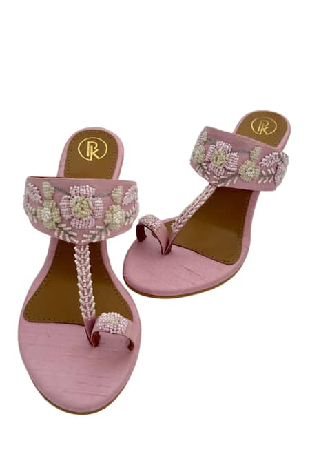 Preet Kaur Rose Embroidered Wedges 