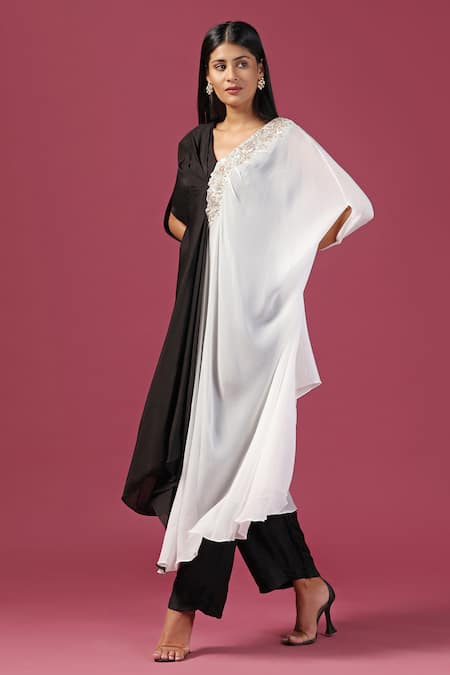 Two Sisters By Gyans Colour Block Asymmetric Kaftan With Pant 