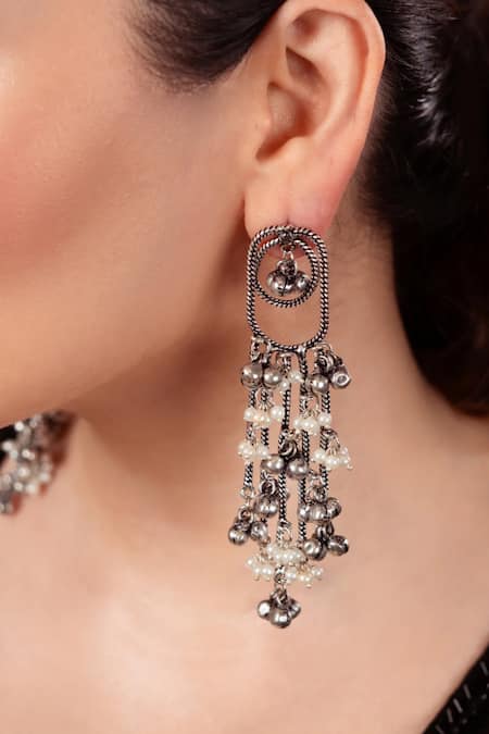 Anana Surili Pearl Chain Embellished Earrings 