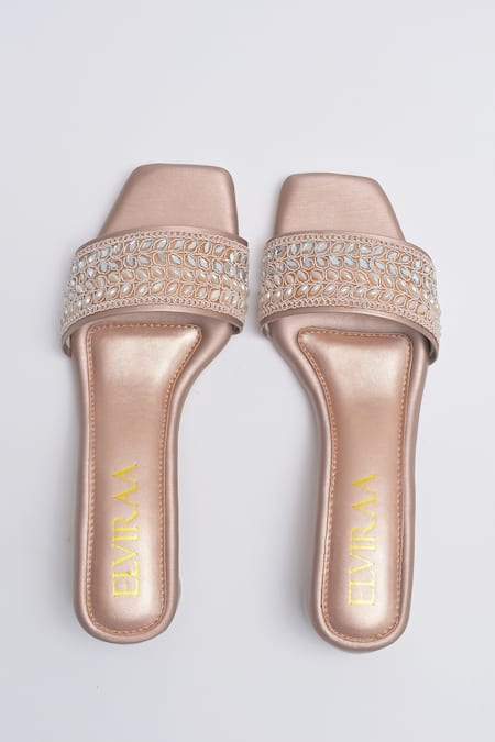 Elviraa By Pranali A Oswal Vine Bloom Mirror Embroidered Heels 