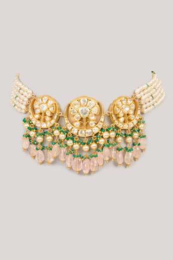 Karisa Designs Moissanite & Polki Stone Choker Necklace