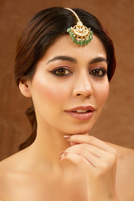 Karisa Designs Moissanite Stone Embellished Maangtikka 