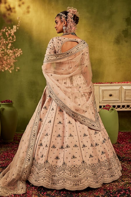 Manvi Kapoor Pink Aari Work Bridal Lehenga Set 