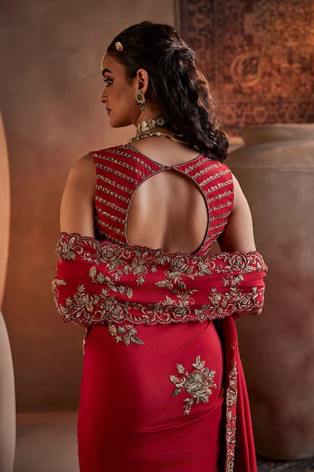 Manvi Kapoor Floral Cutdana Embroidered Saree Set 