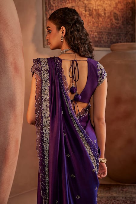 Manvi Kapoor Floral Cutdana Embroidered Saree Set 