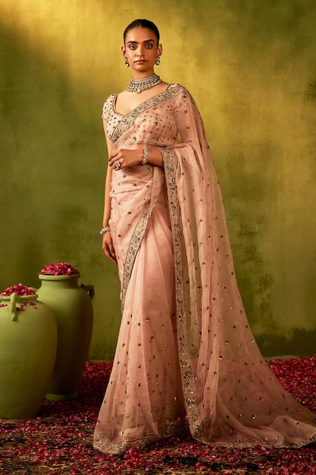 Manvi Kapoor Ambi Silk Embroidered Saree With Blouse 