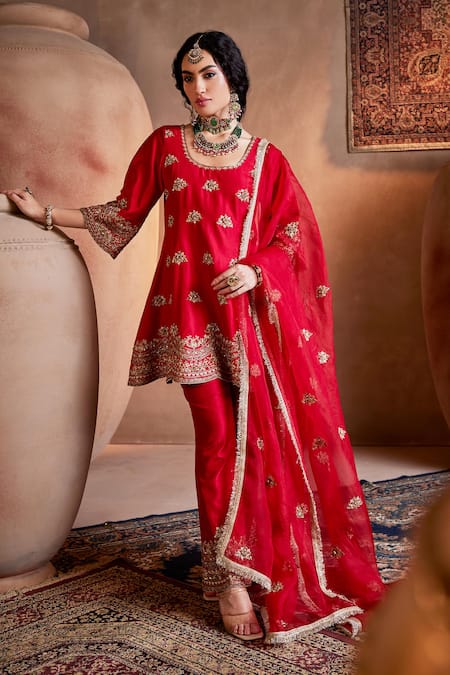 Manvi Kapoor Aisha Embroidered Kurta Bell Bottom Set 