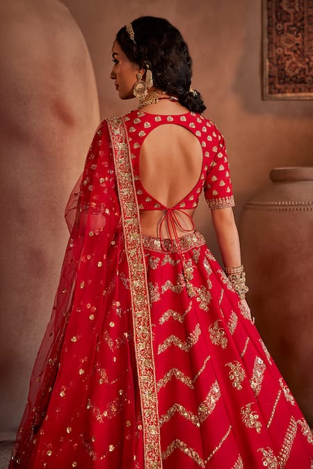 Manvi Kapoor Red Embroidered Bridal Lehenga Set 