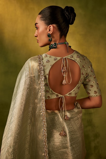 Manvi Kapoor Embroidered Banarasi Saree & Blouse Set 