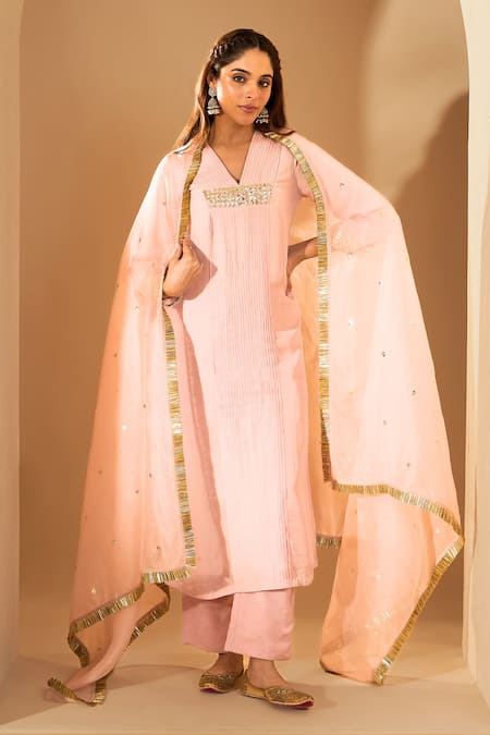 RoohbyRidhimaa Hana Sequin Work Pleated Kurta Set 