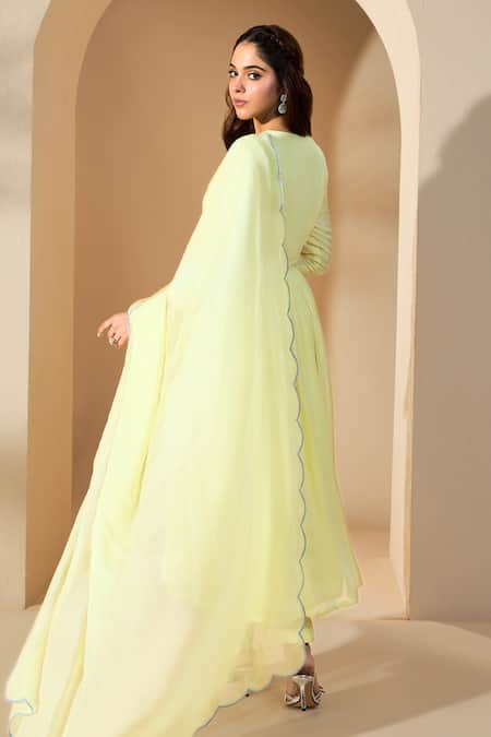 Roohbyridhimaa Dori Embroidered Anarkali Pant Set 