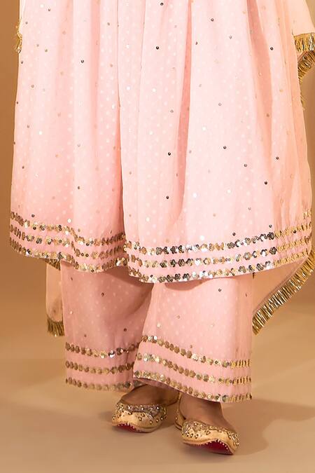Buy Roohbyridhimaa Pink Silk Organza, Georgette Sequins, Zari Pastel Embroidered Anarkali Set Online at Aza Fashions Buy_Roohbyridhimaa_Pink Silk Organza, Georgette Sequins, Zari Pastel Embroidered Anarkali Set _Online_at_Aza_Fashions