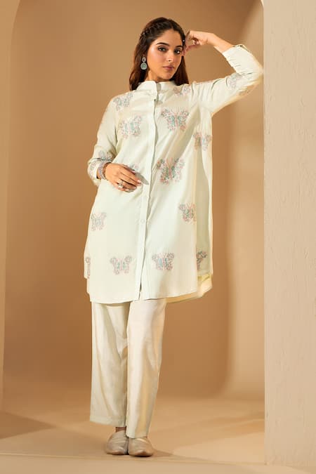 RoohbyRidhimaa Dilbar Butterfly Embroidered Kurta & Pant Set 