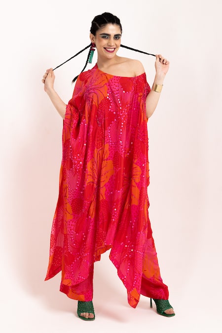 Day And Mood Floral Print Kaftan Kurta Set 