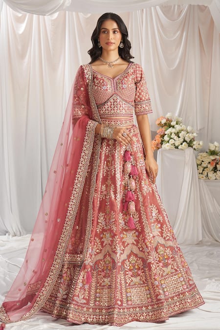 Samyukta Singhania Zari Embroidered Mughal Bridal Lehenga Set 