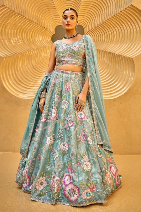 Samyukta Singhania Blossom Zari Embroidered Lehenga Set 