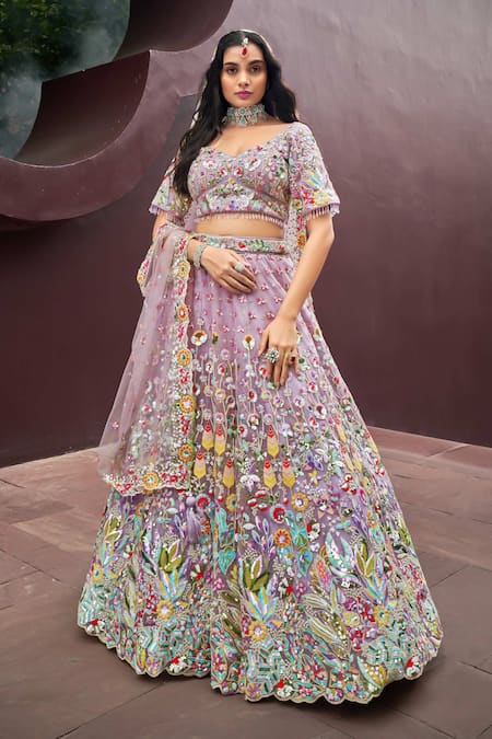 Samyukta Singhania Floral Garden Embroidered Lehenga Set 