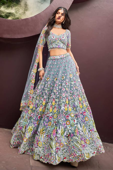 Samyukta Singhania Garden Thread Embroidered Lehenga Set 