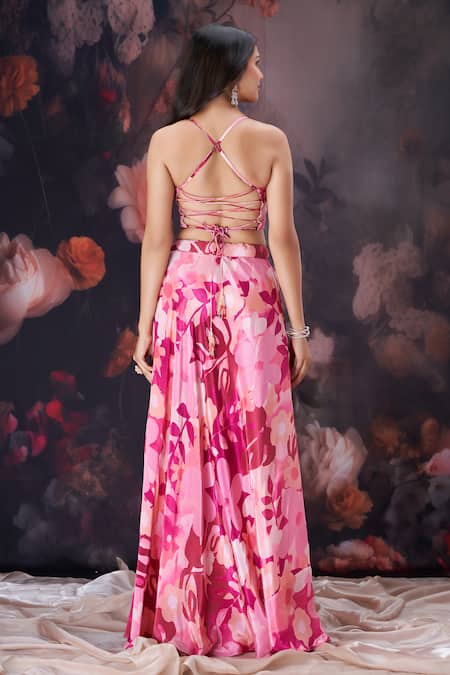 Amani Floral Print Blouse & Skirt Set 