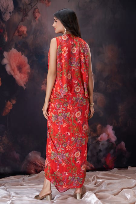 Amani Floral Embellished Jacket Skirt Set 