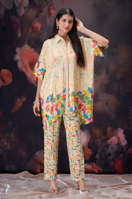 Amani Botanical Print Shirt & Pant Set 