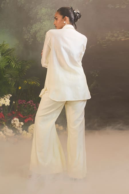 Divya Aggarwal Floral Embellished Chanderi Silk Shirt & Pant 