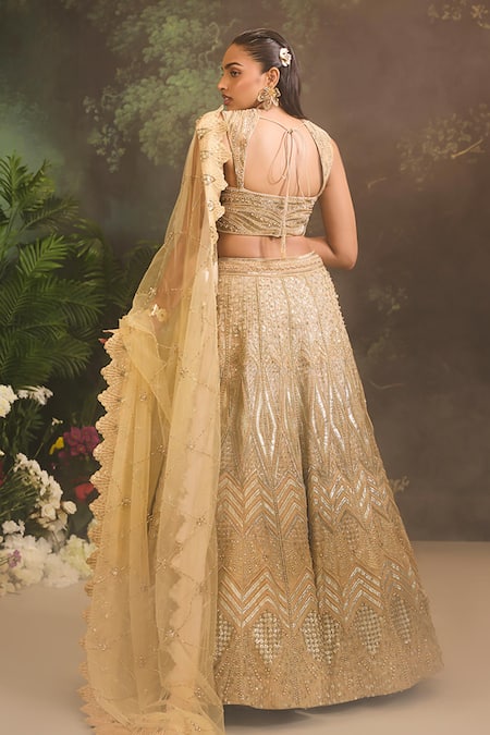 Divya Aggarwal Geometric Embellished Bridal Lehenga Set 