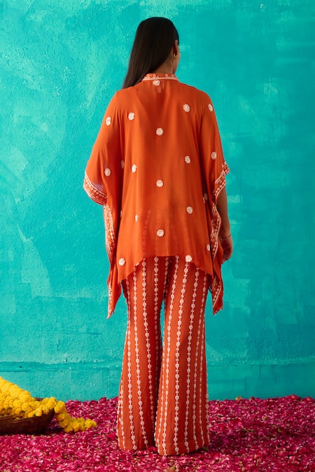 Meenal Paraswani Chikankari Embroidered Kaftan & Pant Set 