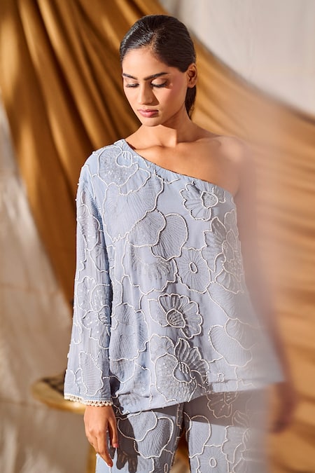 Meenal Paraswani Chikankari Embroidered Top & Pant Set 