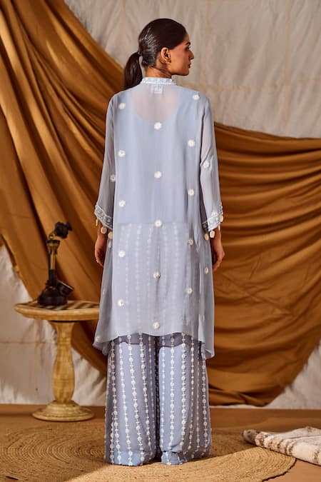 Meenal Paraswani Chikankari Embroidered Shirt Tunic & Pant Set 