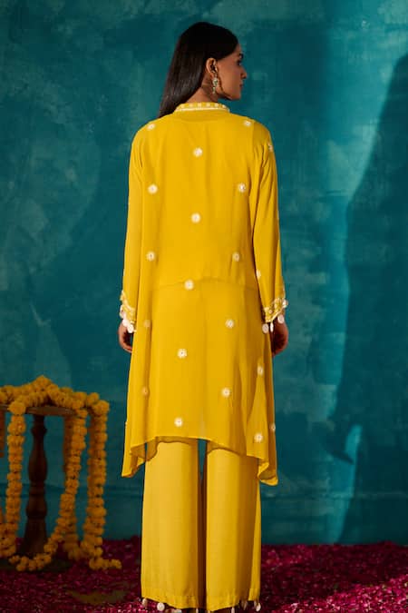 Meenal Paraswani Chikankari Embroidered Shirt Tunic & Pant Set 