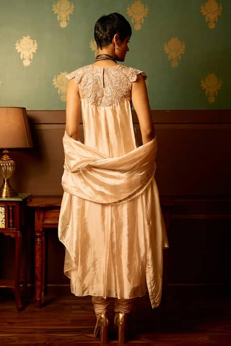 Reeti Arneja - Theklub Baby Pink Resham Embroidered Anarkali Set 