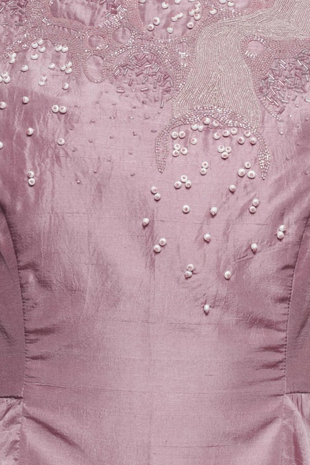 Buy Sakshi Khetterpal Pink Silk, Linen Pearls, Beads Round Neck Embroidered Top And Pant Set Online at Aza Fashions Buy_Sakshi Khetterpal_Pink Silk, Linen Pearls, Beads Round Neck Embroidered Top And Pant Set _Online_at_Aza_Fashions