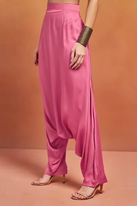 Buy_Shikha Malik_Pink Silk, Chanderi Cut Work Round Neck And Cording Detail Kurta Set 