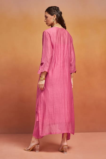 Shikha Malik Bloom Cutwork & Cording Kurta Set 