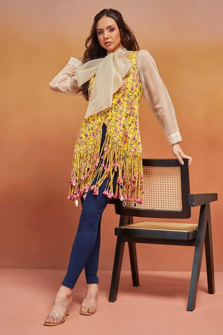 SHIKHA MALIK Phool Handblock Print Jacket 