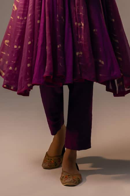 Buy Svastih Purple Silk, Chanderi Sequins, Applique Round Neck Embroidered Anarkali Set Online at Aza Fashions Buy_Svastih_Purple Silk, Chanderi Sequins, Applique Round Neck Embroidered Anarkali Set _Online_at_Aza_Fashions
