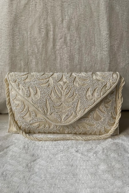 Kreivo by Vamanshi Damania Abstract Beaded Envelope Clutch 