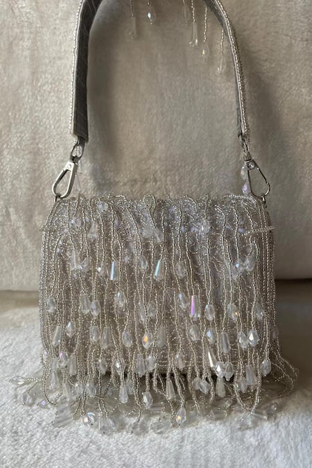 Kreivo by Vamanshi Damania Crystal Tassel Embellished Bucket Bag 