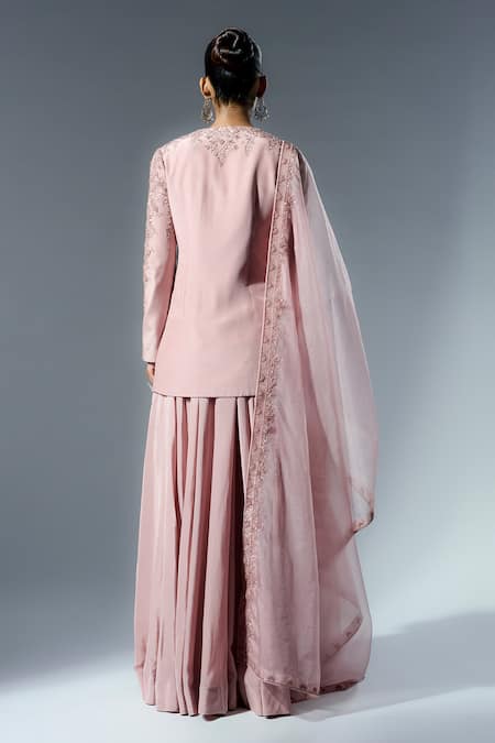 Rishi And Soujit Embroidered Kurta & Flared Pant Set 