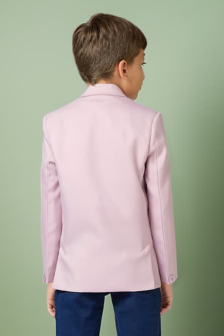 Shop_Petite Pomme_Maroon Polyester Solid Pink Full Sleeves Blazer _at_Aza_Fashions