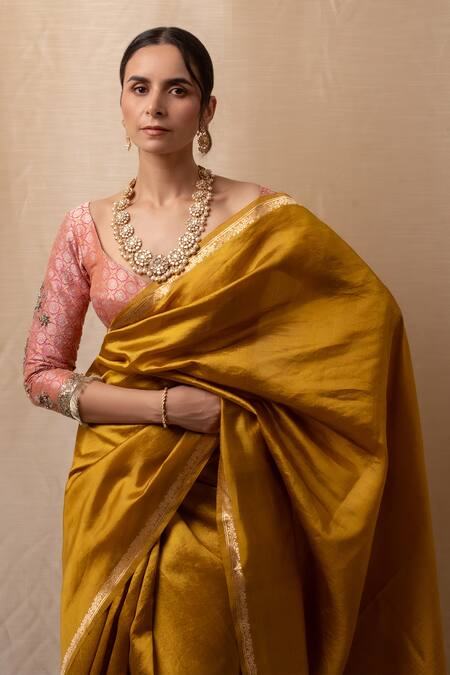 Priyanka Raajiv Yellow Silk Crystals, Zari Kanchan Zardozi Embroidered Saree at Aza Fashions Priyanka Raajiv_Yellow Silk Crystals, Zari Kanchan Zardozi Embroidered Saree _at_Aza_Fashions