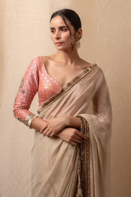 Buy Priyanka Raajiv Gold , Organza, Brocade Zari, Crystals Zardozi Hand Embroidered Saree Online at Aza Fashions Buy_Priyanka Raajiv_Gold , Organza, Brocade Zari, Crystals Zardozi Hand Embroidered Saree _Online_at_Aza_Fashions