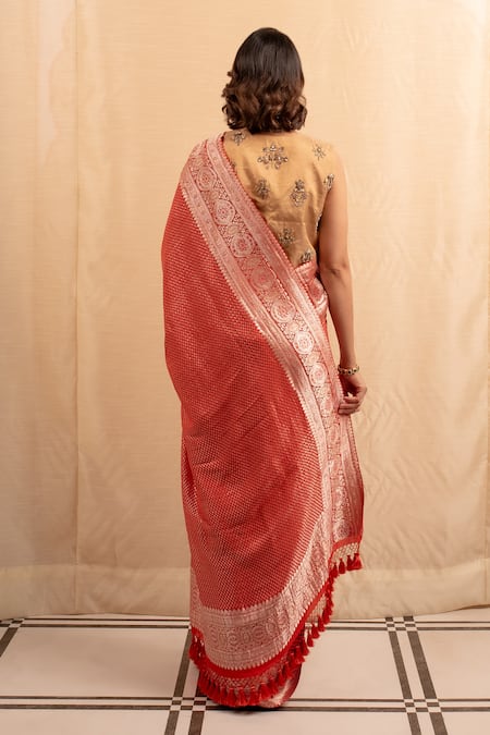 Priyanka Raajiv Geometric Motif Silk Banarasi Saree 