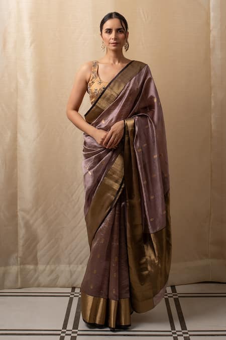 Priyanka Raajiv Janaki Floral Woven Saree With Running Blouse 