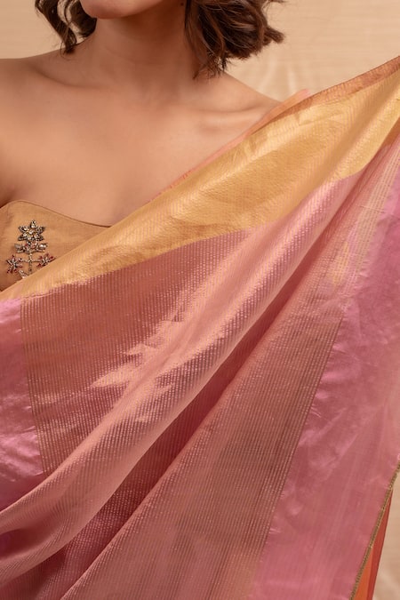 Buy Priyanka Raajiv Pink Silk, Chanderi Embroidery Sindhur Floral Butis Saree Online at Aza Fashions Buy_Priyanka Raajiv_Pink Silk, Chanderi Embroidery Sindhur Floral Butis Saree _Online_at_Aza_Fashions