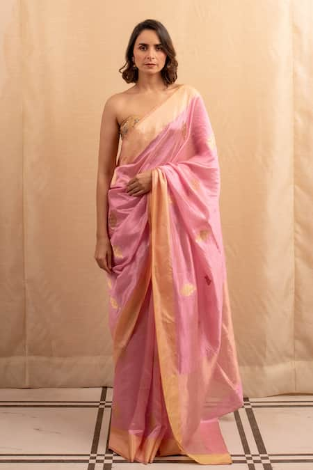 Priyanka Raajiv Sindhur Floral Butis Saree With Running Blouse 