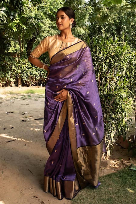 Priyanka Raajiv Janaki Woven Buti Saree With Running Blouse 