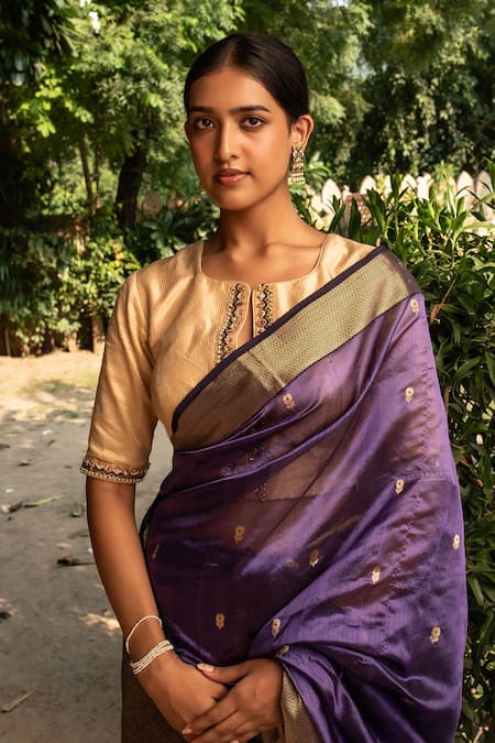 Shop Priyanka Raajiv Purple Silk, Silk, Embroidery Woven Buti Saree Online at Aza Fashions Shop_Priyanka Raajiv_Purple Silk, Silk, Embroidery Woven Buti Saree _Online_at_Aza_Fashions