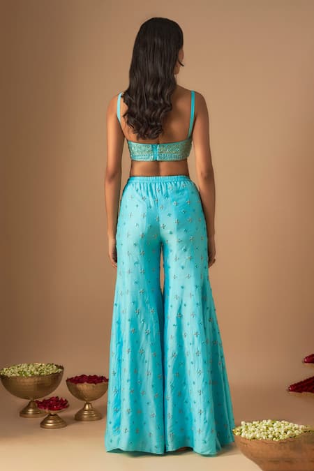 Mehak Murpana Cutdana Jaal Blossom Sharara Saree Set 